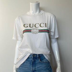 GUCCI OVERSIZE WASHED T-SHIRT WITH LOGO